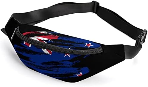 גראנג ' מרקם ניו זילנדי דגל חגורת תיק לנשים גברים אופנה מותניים תיק קרוסבודי תיק עם רצועה מתכווננת עבור נסיעות
