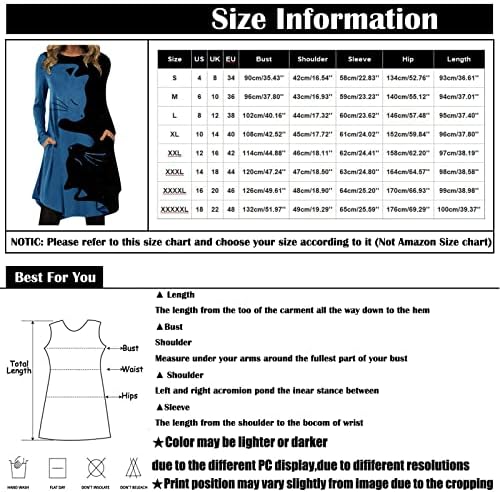לבוש הרשמי אופנה מזדמן מודפס עגול צוואר סוודר רופף ארוך שרוול שמלת פורמליות