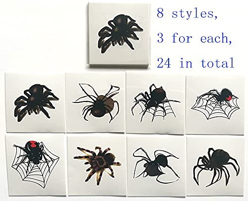 24 סדינים עכביש ליל כל הקדושים מדבקות קעקוע זמניות לנשים עכביש עמיד למים קעקועים אינטרנט לילדים