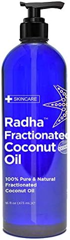 Radha Beauty Breachated שמן קוקוס - נשא טהור וטבעי ושמן בסיס לארומתרפיה, שיער ועור - מגיע עם משאבה,