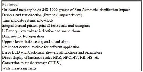 סולם קשיות קשיות ניידת של גווו, HRC, HRB, HRA, HV, HB, HS