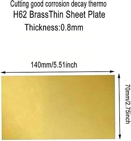 גיליון נחושת של yiwango נייר נייר H62 פליז גיליון פליז גיליון נייר כסף שטוח עובי מתכות עובי 0. 8 ממ