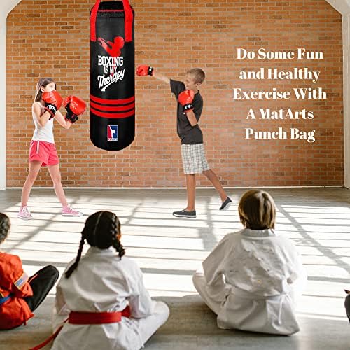 תיק אגרוף של מטארטס עם רצועות תלויות וכפפות אגרוף מוגדרות לילדים -קרב -ספורט אגרוף MMA BJJ JIU JITSU