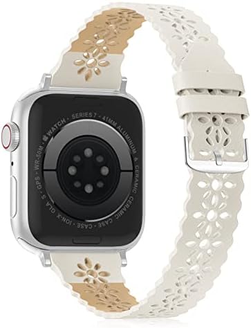 להקת עור תחרה תואמת עם Apple Watch 38 ממ 40 ממ 41 ממ 42 ממ 44 ממ 45 ממ 49 ממ נשים, להקות iwatch
