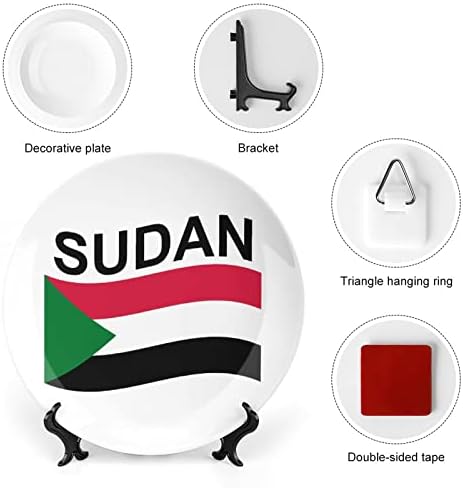 דגל של סודן עצם מצחיקה סין צלחת דקורטיבית צלחות קרמיקה עגול