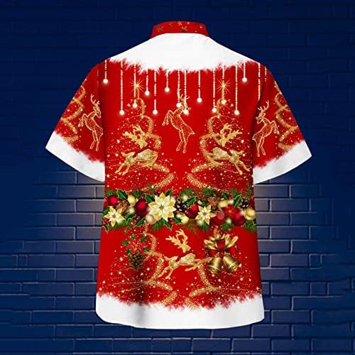 כפתור לגברים לחג המולד XXBR חולצות שרוול קצר חג המולד סנטה קלאוס תלבושות של חולצת מעצב חידוש בכושר רגיל