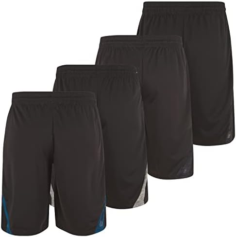 זמן משחק x- 4 מכנסי כדורסל חבילה גברים, גברים פעילים של אימון יבש מהיר מכנסיים קצרים עם כיסים ומותן
