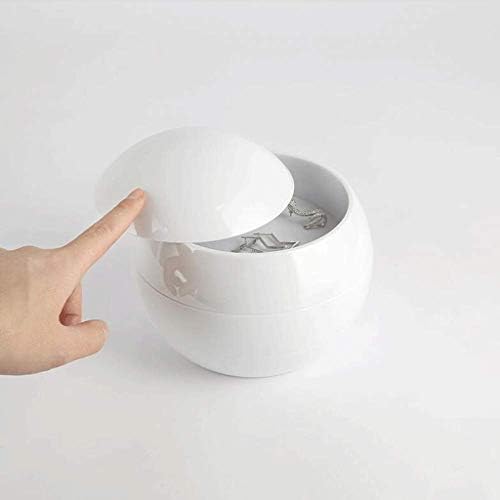 קופסת אחסון UXZDX - מארגן איפור כדורים מסתובב עם שלוש שכבות, מחזיק תכשיטים אבק שפתונים פלסטיק בחינם שפתון