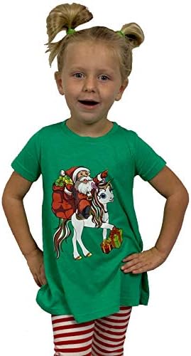 פעוט, נוער, חולצת חג חג המולד לתינוק - חד קרן סנטה, משאית חג מולד, דינוזאור סנטה ועץ ריינסטון