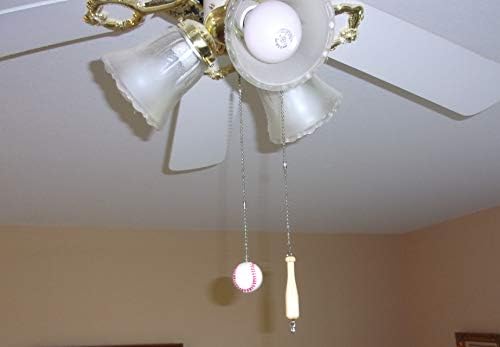 בייסבול & מגבר; עטלף מאוורר תקרה משוך שנקבע על ידי סטודיו אנדרויד עץ - עיצוב החדר של ילד משתלה, מתנה עבור