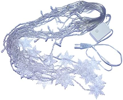 פתיתי שלג קרם אורות מיתר וילון 12ft/13.2ft, אור חג מולד חיצוני 8 מצבים חוט עץ אור לחיצוני, מקורה, וילון