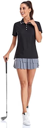 חולצות פולו לנשים של ג'וספיטסו חולצת טריקו של שרוול קצר שרוול 4 כפתור ספורט צמרות פעילות צדדים חלולים