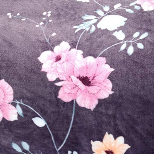 ZSQAW פרח סגול מעבה שמיכה מיטה מיטה, שמיכת פלנל רכה, משמשת למיטות ספה ומקומות אחרים
