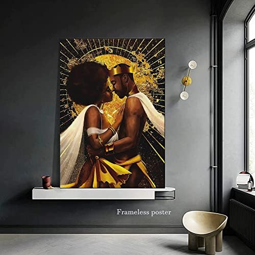Studio4Walls-Gold-Gold קיר אפרו-אמריקני אמנות אמנות שחורה ציורי עיצוב קיר איש שחור אפריקני
