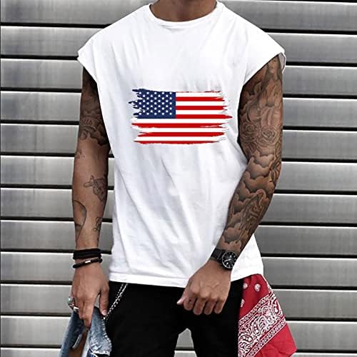 פימוקסוב 4 ביולי טיז גרפי לגברים נער אימון ללא שרוולים טיז קיץ גופיות אפוד גופיות דגל אמריקאי חולצות הדפס
