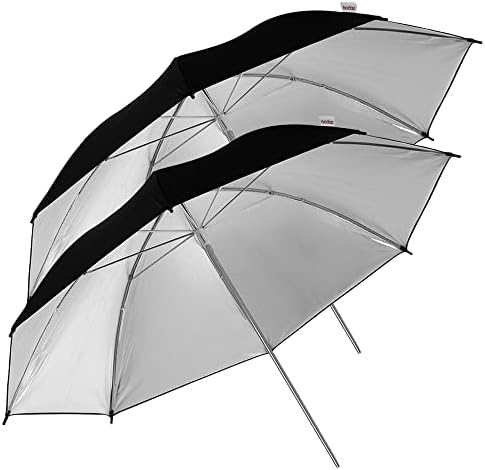 מצלמת Godox Flash Flash ערכת מטריה רכה, גודוקס 33 אינץ 'לבן מטרייה רכה שקופה / מטריית כסף שחור,