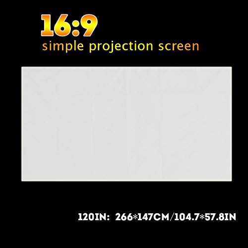 120 מסך מקרן, 1 pc וילון צבע לבן נייד השלכה 16: 9 HD אנטי קמט מתקפל סרט וידאו מקורה לתמיכה בקולנוע