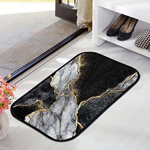 Vantaso דלת אמבטיה רכה שטיח מחצלת שחור לבן זהב לבן שחור ללא החלקה מחצלות כניסה לחדר אמבטיה לסלון