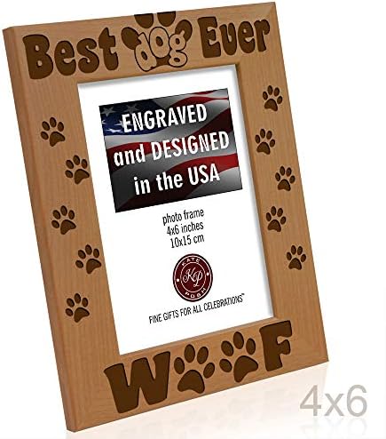 קייט פוש - הכלב הכי טוב אי פעם - כפות כלבים ועיצוב פטור מסגרת תמונה חרוטה