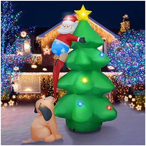 Pifude אבא חג המולד מתנפח עץ חג המולד 8ft תאורה לחג המולד מסיבת תאורה חיצונית קישוטי חג המולד לשנה
