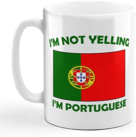 אני לא צועק אני פורטוגזית פורטוגל פורטוגזית קרמיקה קפה תה ספל כוס חג חג המולד חנוכה מתנה עבור גברים &