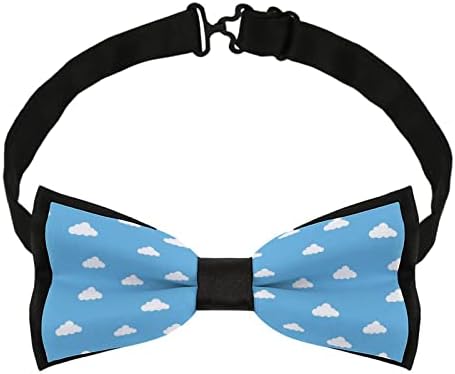 שמים כחולים של WeedKeycat עם עננים מצחיקים גברים מצחיקים עניבת פרפר מתכווננת עניבת עניבה למסיבת חתונה