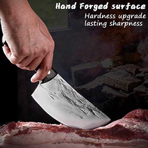 להב הקצב סכין, קליבר סכין עבור בשר חיתוך-7 חד רב תכליתי בשר קופיץ מזויף באש עבור דה-קצבים/חיתוך/חיתוך/מתייפייף