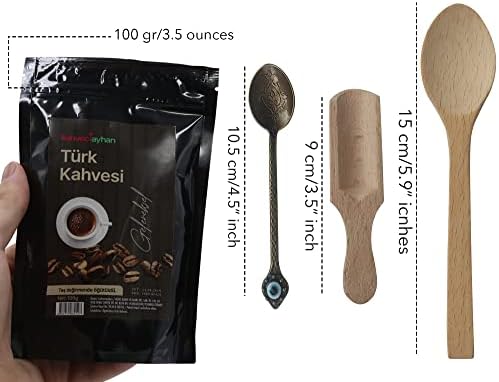 וודרלנד מראה עתיק יציקה סיר אספרסו קפה טורקי - מכונת הקפה הטורקית הטובה ביותר סיר כיריים - עם 6 גרם סיר Cezve-