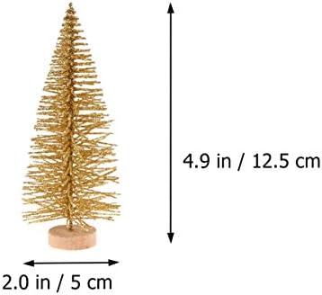 עיצוב חג המולד של גאדפיפארטי 48 יחידות מיני זהב עצי חג המולד נצנצים עץ עץ סיסל עצי מברשת עצים קישוטי עץ אורן