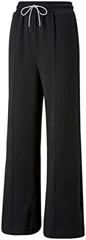 PUMA נשים מחדירות מכנסי רגל רחבות טכנולוגיית נוחות מזדמנת - שחור