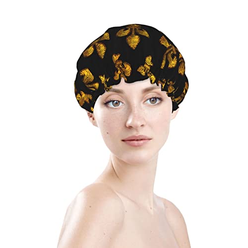 נשים לשימוש חוזר כובע שיער שולי מארי פלר דה ליס שכבות כפולות