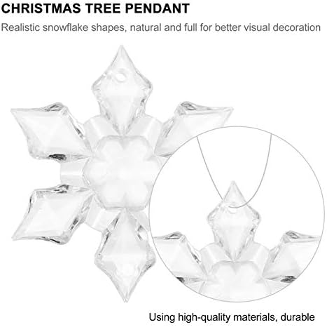 Exceart 24 PCS ברור מיני אקרילי קריסטל קישוטי פתיתי שלג עם חור עץ חג המולד חתונה לחתונה קישוט לתלוי
