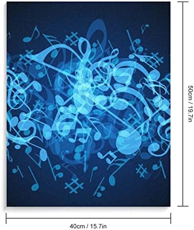תווים מוזיקליים כחולים ערכות צבע לפי מספרים בד ציור שמן אקרילי עשה זאת בעצמך לעיצוב קיר הבית 12 * 16 אינץ
