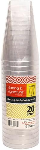 חנה ק. אוסף חתימות כוס פלסטיק-10 אונקיות / נקה / חבילה של 20 כוס, 10 אונקיות. כיכר התחתונה