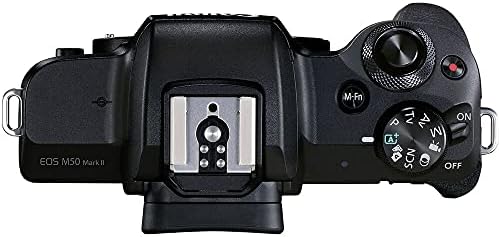 Canon EOS M50 Mark II מצלמה דיגיטלית נטולת מראה עם עדשה 15-45 ממ, כרטיס Pro Extreme 64GB, סוללה נוספת, מארז, קורא