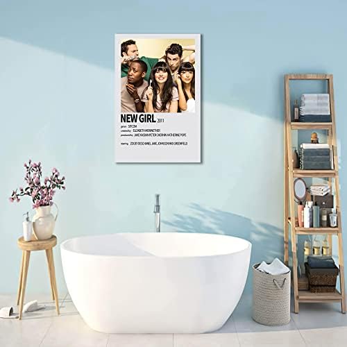 Ymudac New Girl Poster TV Series Poster Canvas קיר אמנות תמונות לקישוט קיר בסלון מתנה 12''X 18 '' לא ממוסגר