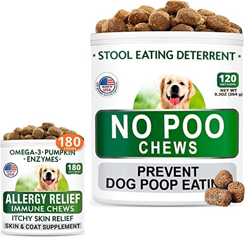 אין קקי פינוקים + אלרגיה הקלה כלב פינוקים צרור-שרפרף אכילת הרתעה + גירוד עור הקלה-פרוביוטיקה +