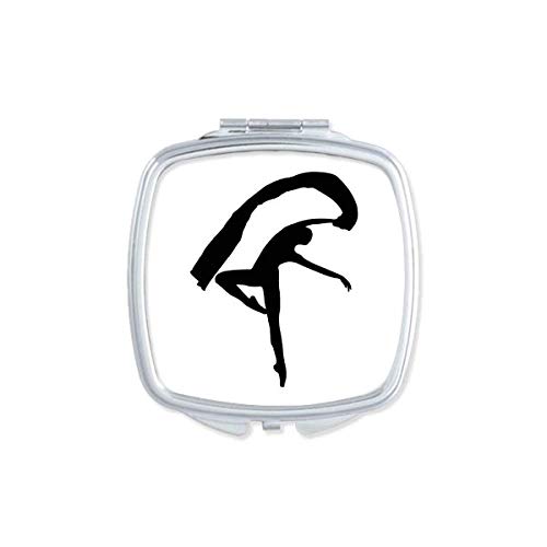 קפיצות רקדנית אמנות ספורט מראה נייד קומפקטי כיס איפור כפול צדדי זכוכית