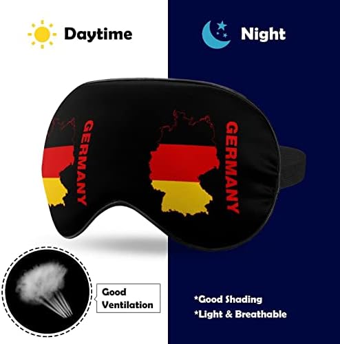 מפת דגל של גרמניה מסיכת עיניים רכה אפקטיבית הצללה מסכת שינה נוחות כיסוי עיניים עם רצועה מתכווננת אלסטית