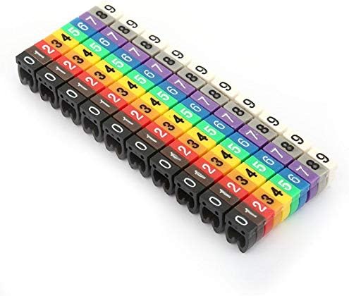 Ftvogue 0-9 מקודד קליפ על חוט חוט סימון קופסא מספר ניילון צינור תווית חוט הגדר סמן כבלים צבעוני