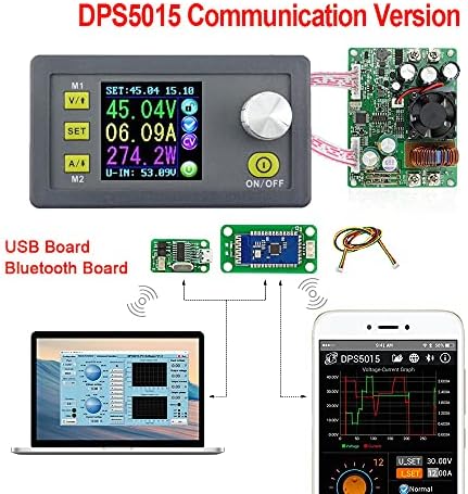 DPS5015 USB ו- Bluetooth תקשורת 50V 15A דיגיטלי לתכנות מתוכנת מתוכנת קבועה זרם צעד-מטה מודול מודול BUCK BUCK