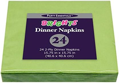 נייר חיוני למסיבה מפיות צבעוניות מרובעות 2 שכבות, 15.75 על 15.75 ארוחת ערב 24 קראט, ירוק עז