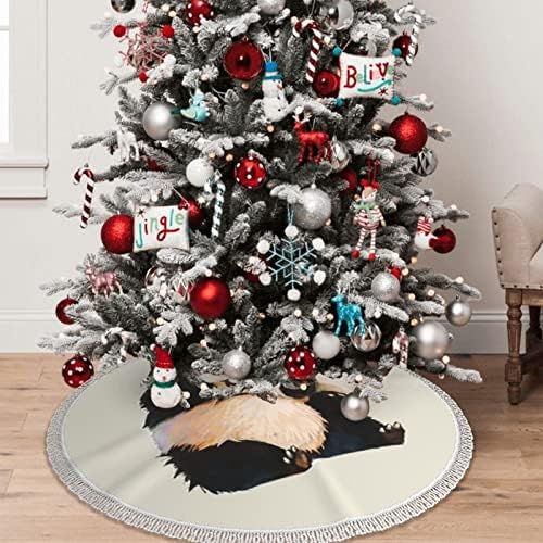 חצאית עץ חג המולד של פנדה קטנה וחמודה עם ציצית 48 מעבה עץ חג המולד חצאיות חג המולד קישוטי חג המולד