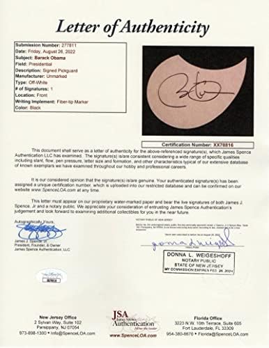 הנשיא ברק אובמה חתם על חתימה בגודל מלא פנדר גיטרה אקוסטית עם אימות ג ' יימס ספנס