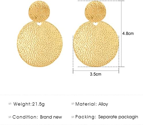 בוהמי זהב כסף כפול עגול דיסק להתנדנד זרוק עגילי בציר גיאומטרי עגול הצהרת עגילי מינימליסטי מעגל עגילים