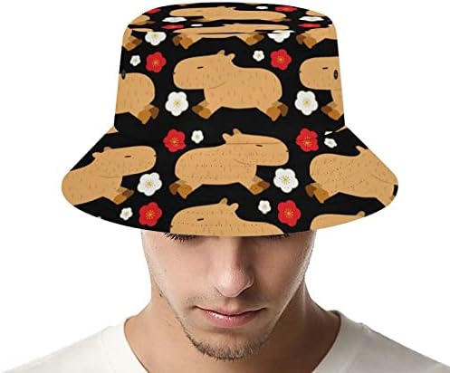 קפיברה לוגמת כובע דלי קפה לגברים נשים, כובעי שמש חוף אריזים כובעים חיצוניים