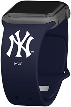 זמן המשחק New York Yankees Silicone Watch להקת התואמת ל- Apple Watch