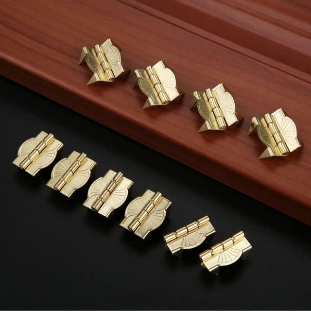 10 יחידות 22 * ​​19 ממ צירי מתכת צירי מזוודות בצבע זהב עם צירי ארון רגליים צירים דקורטיביים לחומרת מזוודת קופסא