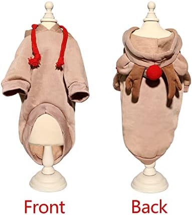 בגדי חיות מחמד של SGQCAR כלב קפוצ'ון סווטשירטים חמוד חג מולד איילים תלבושת גור תלבושת רכה עיבוי
