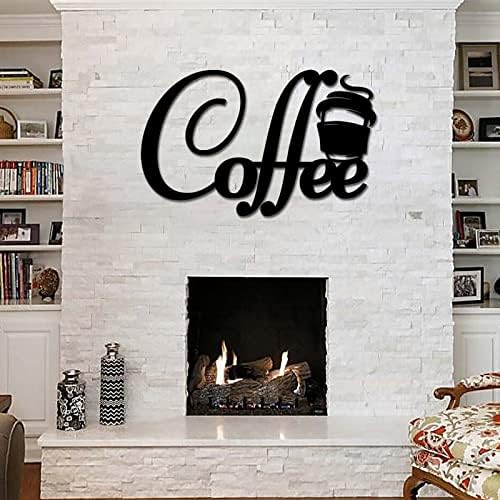 שלט קפה, מגזרת מתכת - שלט קיר קפה - תלת מימד אמנות ביתי עיצוב מבטא, לוח קיר קפה קיר, שלט תליה לתחנת
